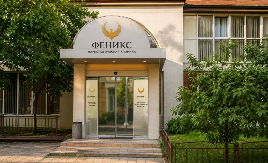 Вход в наркологическую клинику «Феникс» в Копейске